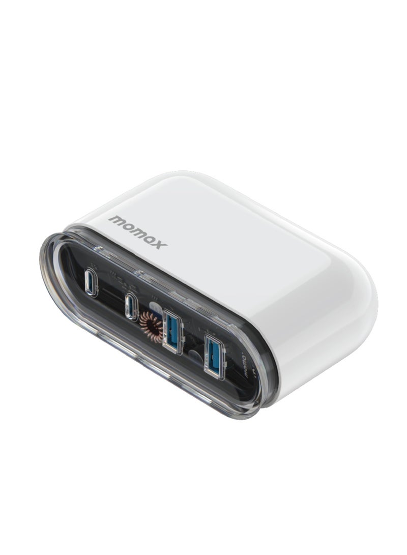 Momax 1-Charge Flow GaN Tech Desktop Charger 4 Ports 80W - White - Image 2