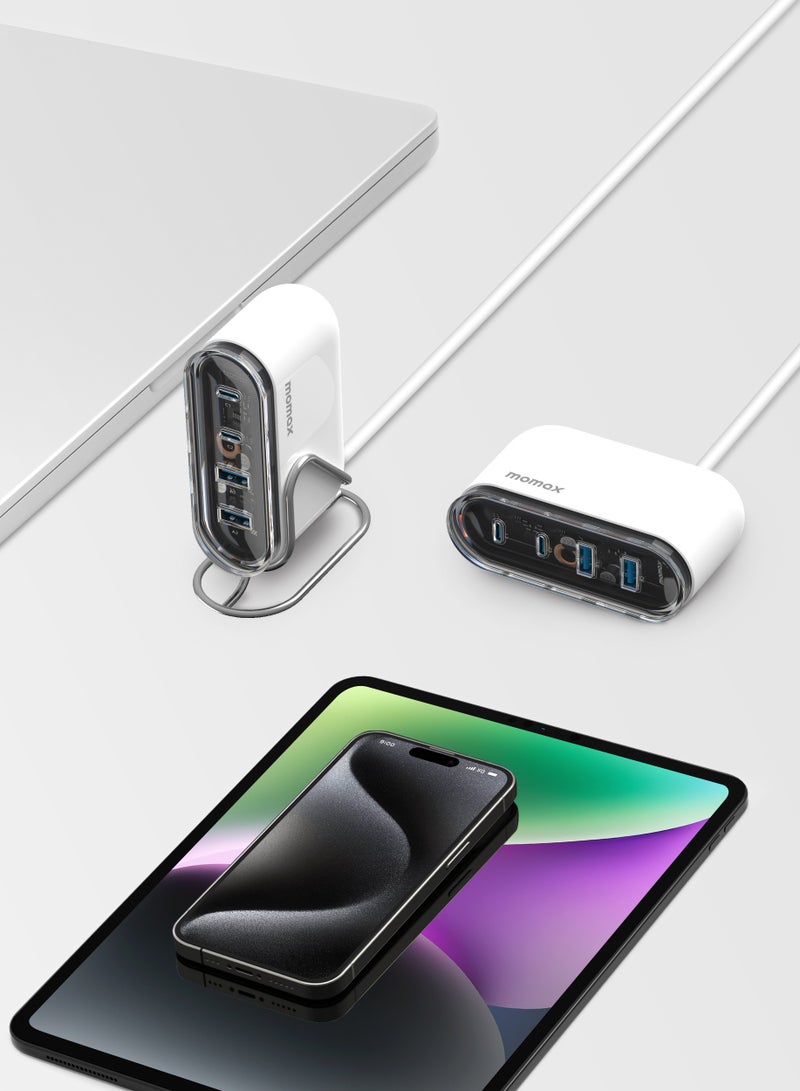 Momax 1-Charge Flow GaN Tech Desktop Charger 4 Ports 80W - White - Image 4