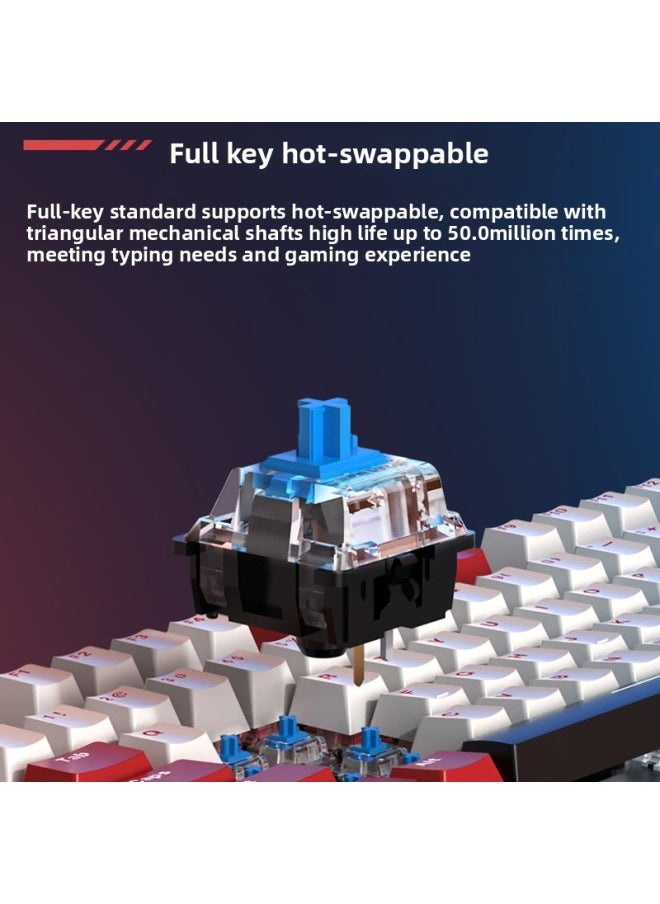 Generic - Note-taking Game Black Tea Customized Wired Computer Mechanical Keyboard E-sports Girls' Office PBT Shaft Black Desktop-Color:Peach Shaft (linear Shaft - Silent) - White Background - Gundam Pbt - Image 1