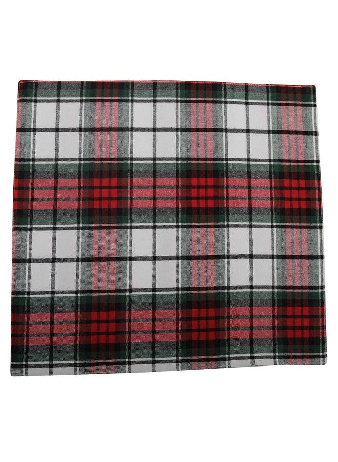 DG Collections مفارش قطنية، طقم من 4 قطع، مفارش مزدوجة الجوانب (13 × 19 بوصة)، بنقشة مربعات حمراء/بيضاء/خضراء - مثالية لعيد الشكر، عيد الميلاد، الربيع، الصيف، العطلات - عيد الميلاد وللاستخدام اليومي - Image 4