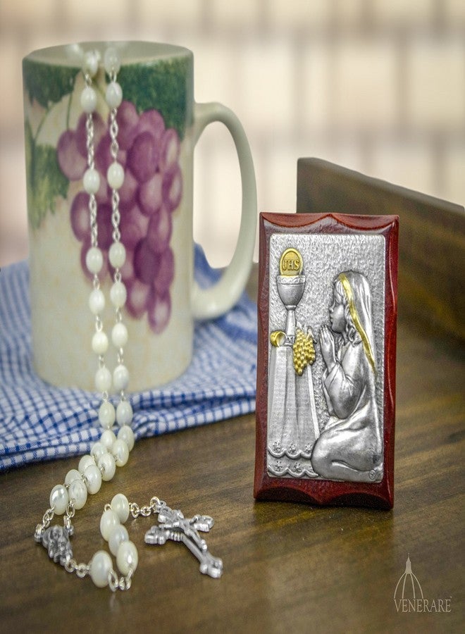 VENERARE Hand-Carved First Communion Keepsake Plaque (Girl) - Image 3