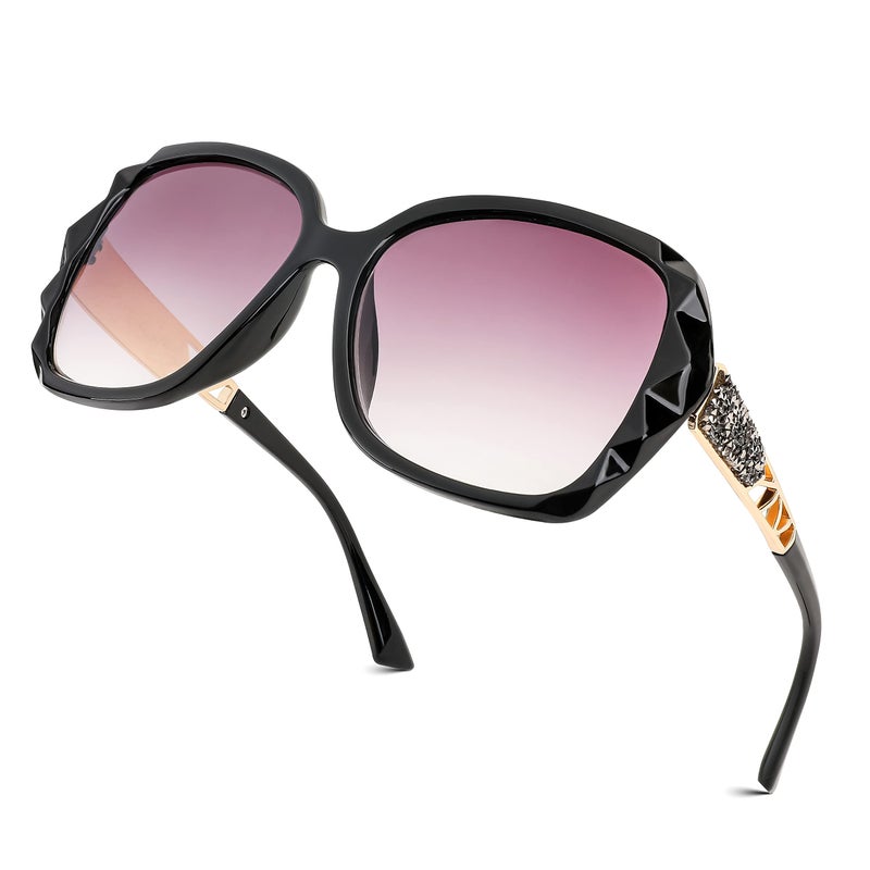 FEISEDY FEISEDY Women Square Reading Sunglasses Sparkling Composite Shiny Frame Sun Reader Glasses B2923  - Image 2