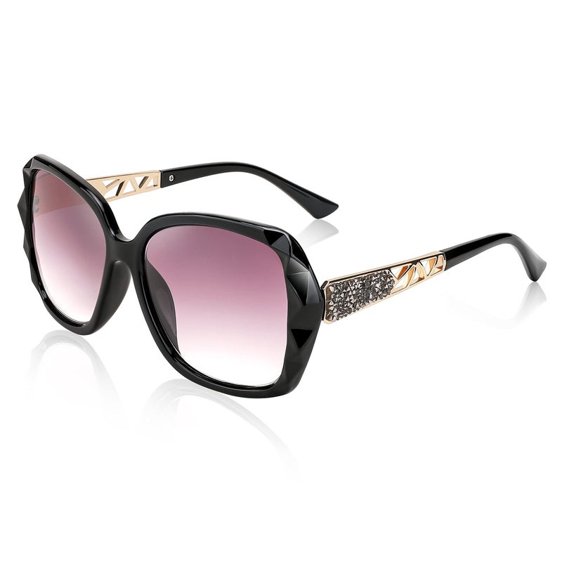 FEISEDY FEISEDY Women Square Reading Sunglasses Sparkling Composite Shiny Frame Sun Reader Glasses B2923  - Image 1
