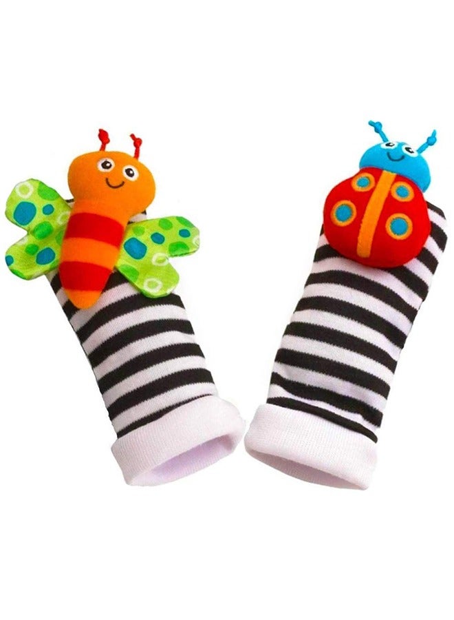 QiaoKai 4-Piece Newborn Baby Soft Rattles Handbells Hand Foot Socks Developmental Kids Toys Gift - Image 3