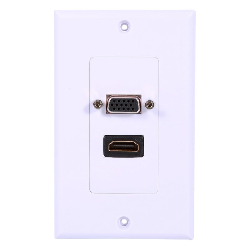 White ABS Plastic VGA Wall Outlet 1 Port Gold Plated Connector For Home Office - Image 4