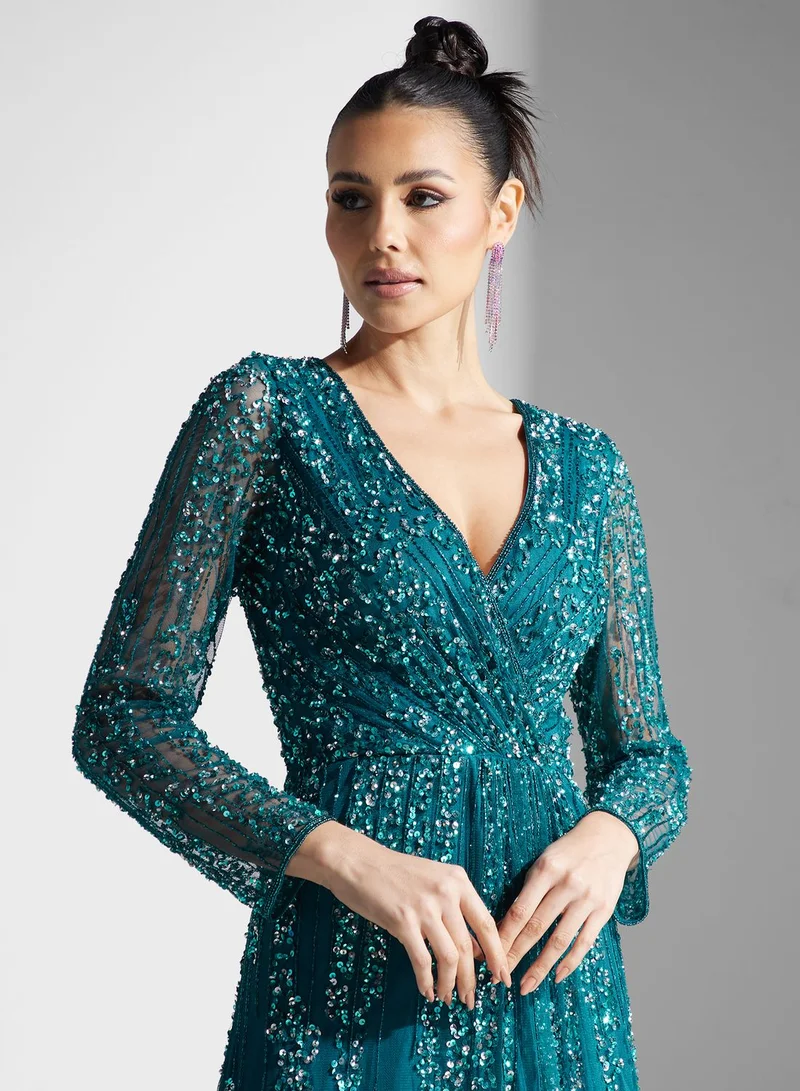 Namshi x Dima Sequin Embellished Dress