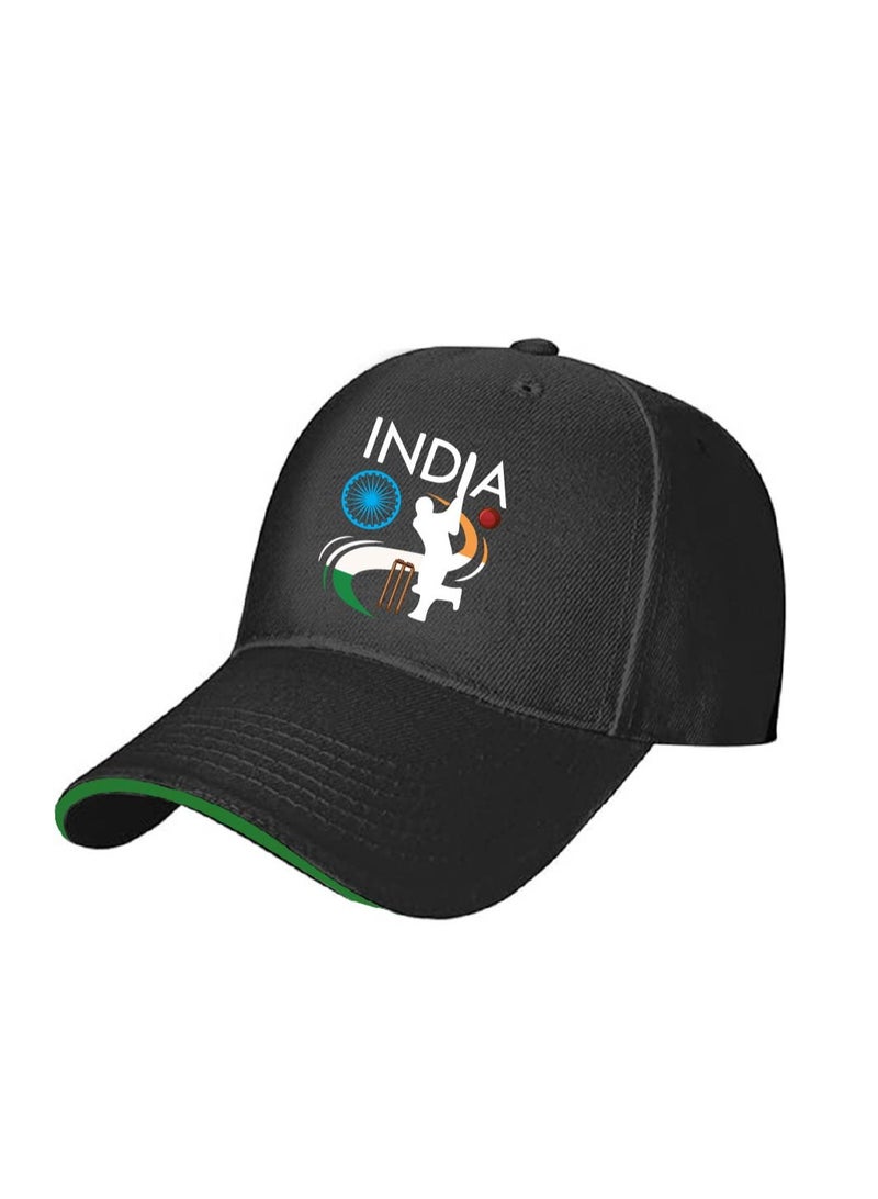 India Cricket Sports Fans Baseball Caps for Both Men and Women With Metal Adjustable Buckle Closure - Perfect for Outdoor Activities, Matches, and Everyday Wear - Image 2