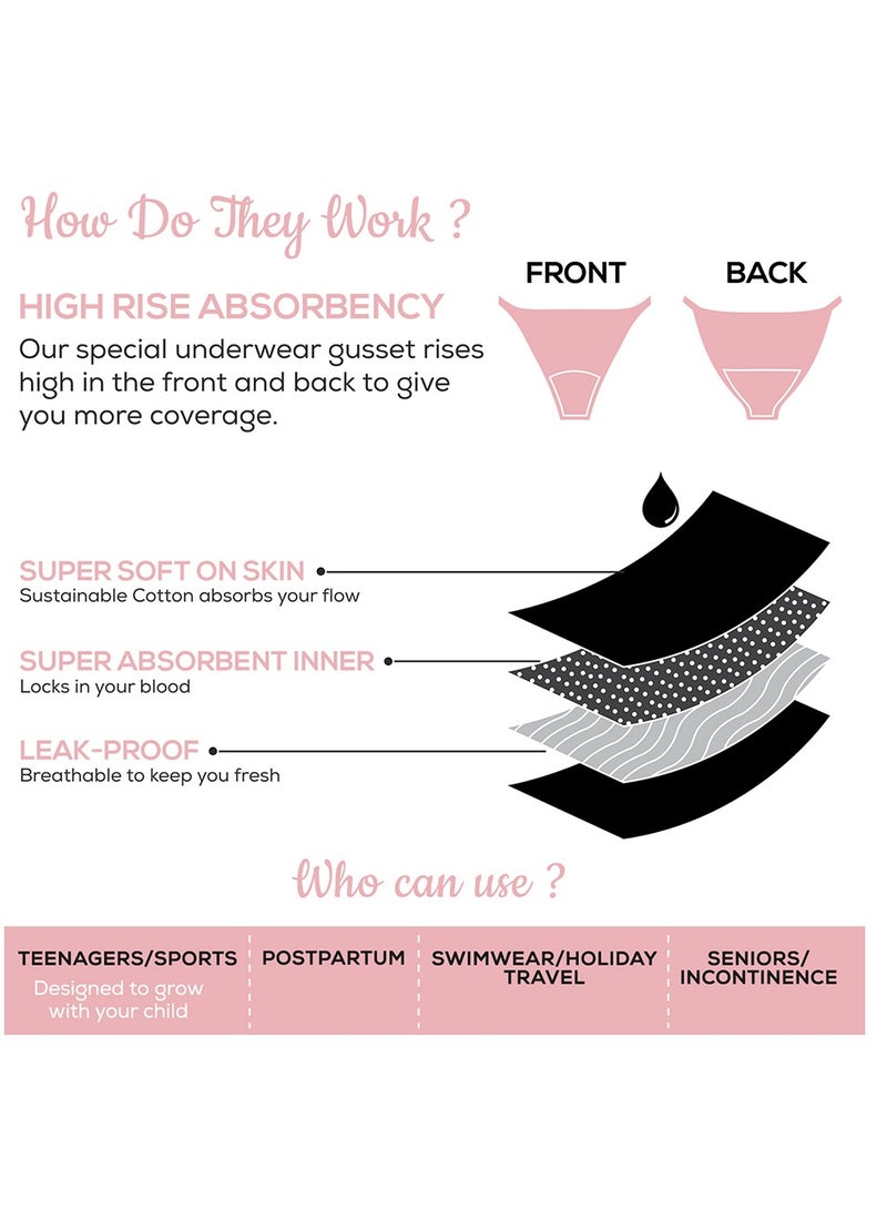 Core Comfort سروال الدورة الشهرية من القطن المريح الأساسي - Image 3