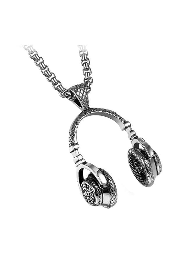 Oidea Stainless Steel Headphone Shape Pendant Necklace - Image 1