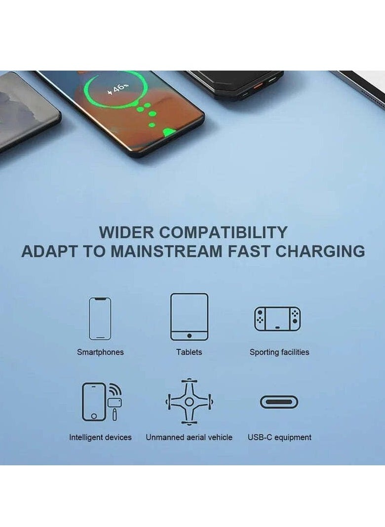 AMBERJACK - Retractable Car Charger for iPhone with Dual Cables, 4 in 1 USB C Car Charger Adapter with PD 60W Fast Charging Compatible with iPhone 16 15 14 13 12 11 iPad Airpods Samsung Galaxy S25 S24 S23 S22 Xiaomi Huawei - Image 1
