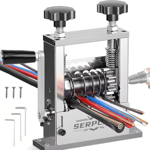 Serplex آلة تجريد الأسلاك اليدوية سيربلكس® 6 في 1 تعمل بالدرل مع مقبض يدوي لأسلاك بقطر 3-17 مم، آلة تجريد الأسلاك اليدوية مع 6 مسارات و5 شفرات كربيد، لتجريد الأسلاك - Image 1