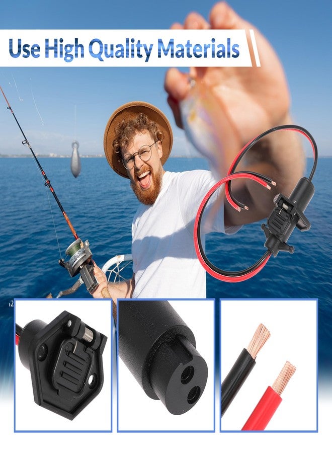 Kicofyee 10 Gauge Trolling Motor Plug 2 Wire 12V-24V Compatible with Minn Kota Marine Boat Waterproof Trolling Motor Quick Connect (Plug-FM10) - Image 5