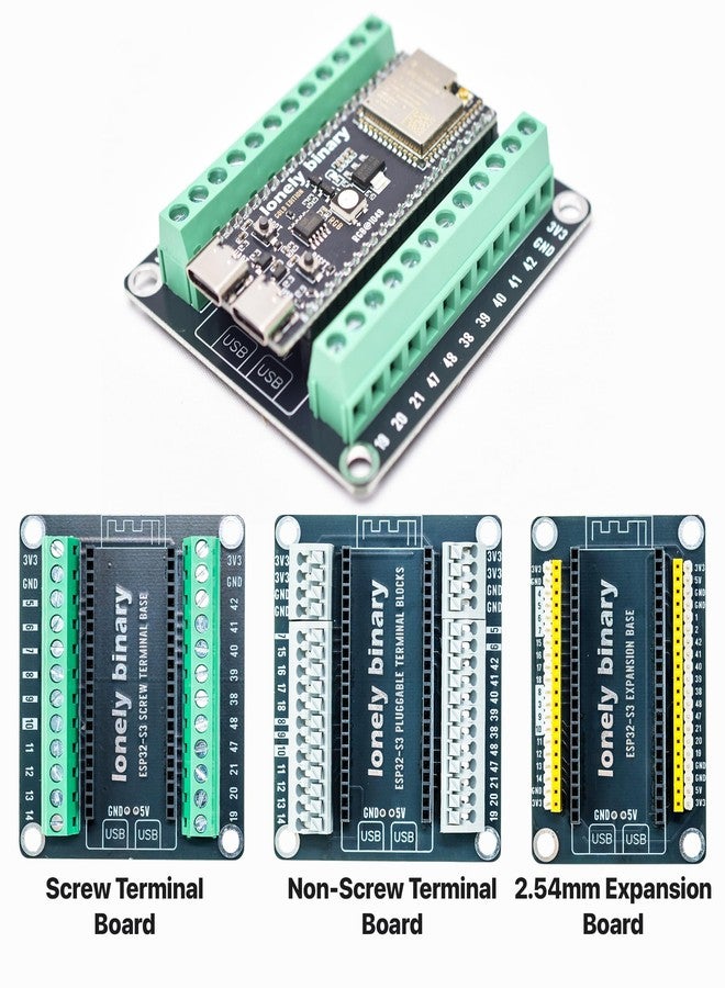 LONELY BINARY لوحة تطوير LONELY BINARY ESP32-S3 إصدار الذهب - 16MB فلاش 8MB PSRAM مزدوج USB-C واي فاي بلوتوث لمشاريع Arduino IoT، MicroPython و ESP-IDF N16R8 (حزمة 3 قطع IPEX جميع الأطراف) - Image 3