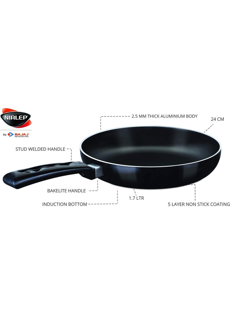 Nirlep by Bajaj Electricals Sakhi Gift Set Non Stick Induction Set of Flat Tawa, Fry Pan & Kadhai with Lid (Wine) - Image 3