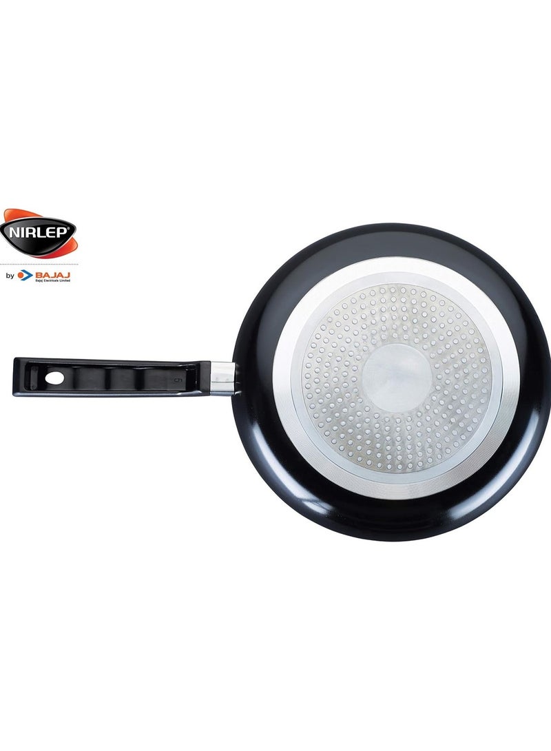 Nirlep by Bajaj Electricals Sakhi Gift Set Non Stick Induction Set of Flat Tawa, Fry Pan & Kadhai with Lid (Wine) - Image 2