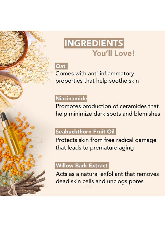 Botanic Hearth Oat & Niacinamide Cleanser Face Wash Enriched With Seabuckthorn Fruit Oil, Willow Bark Extract | Ideal For Sensitive Skin | For Women & Men | Sulphate & Paraben Free | 100Ml  - Image 3