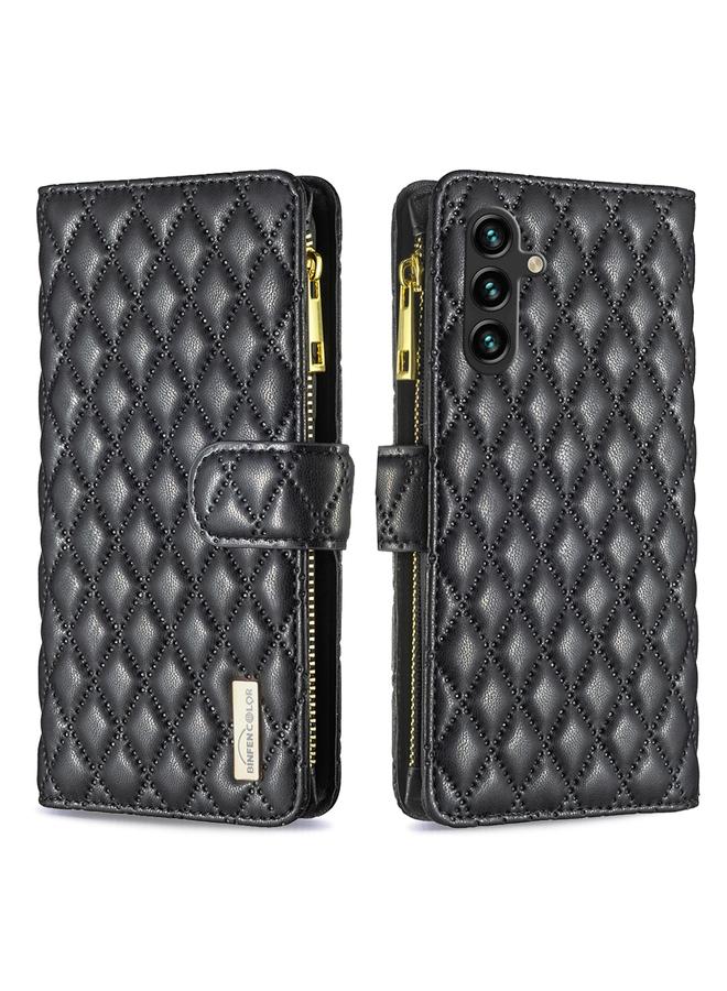 اس-توب جراب لهاتف Samsung Galaxy A15 من الجلد مع سحاب ومحفظة من الألماس - Image 1