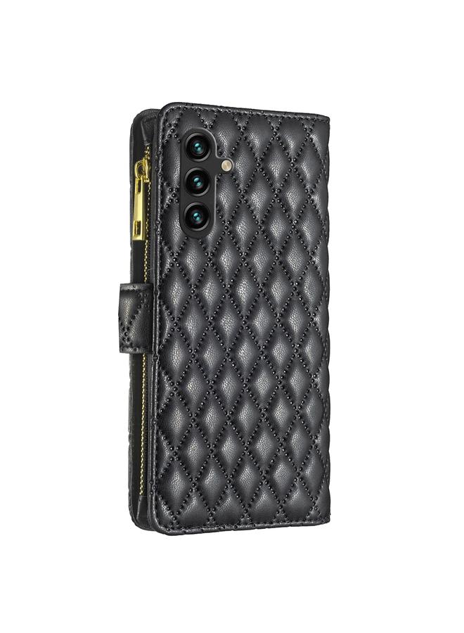اس-توب جراب لهاتف Samsung Galaxy A15 من الجلد مع سحاب ومحفظة من الألماس - Image 3