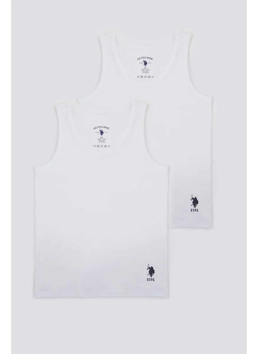 U.S. Polo Assn. U.S. Polo Assn Solid White White Boys 2-Pack Tank Top