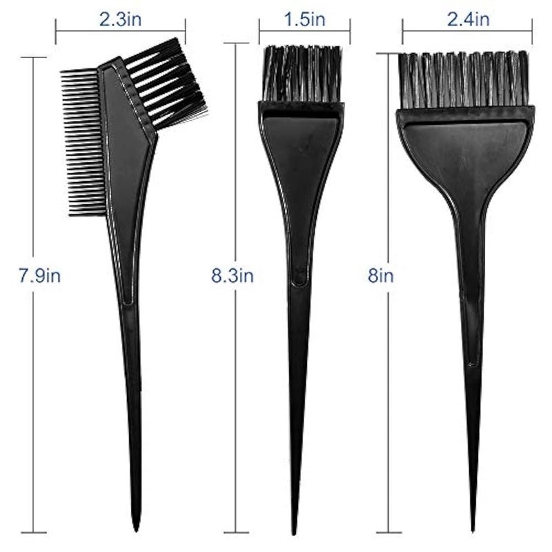 Moonmini Hair Dye Color Brush and Bowl Set, 4Pcs Color Bowl Brushes Tool Mixing Bowl Kit Tint Comb for Hair Tint Dying Coloring Applicator, BLACK, 4 Piece Set - Image 2