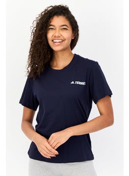 Women Sportswear Fit Short Sleeve Hiking T-Shirt, Navy