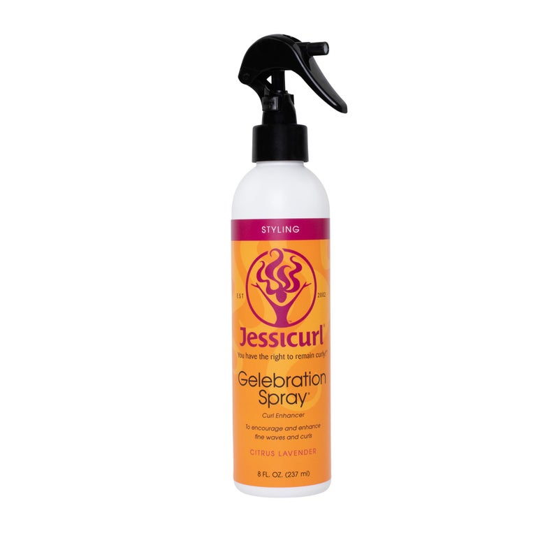 Jessicurl, Gelebration Spray, Citrus Lavender, 8 Fl oz. Curl Enhancer with Flaxseed Extract, Curl Styler for Fine Hiar, Wavy Hair, Curly Hair Products