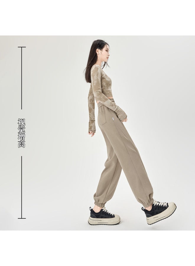 Hstyle بنطلون نسائي عالي الخصر بتصميم مدبب 2025 موضة نحيف مريح أسلوب كسول غير رسمي تنقلات متعددة الاستخدامات جوجرز - Image 5