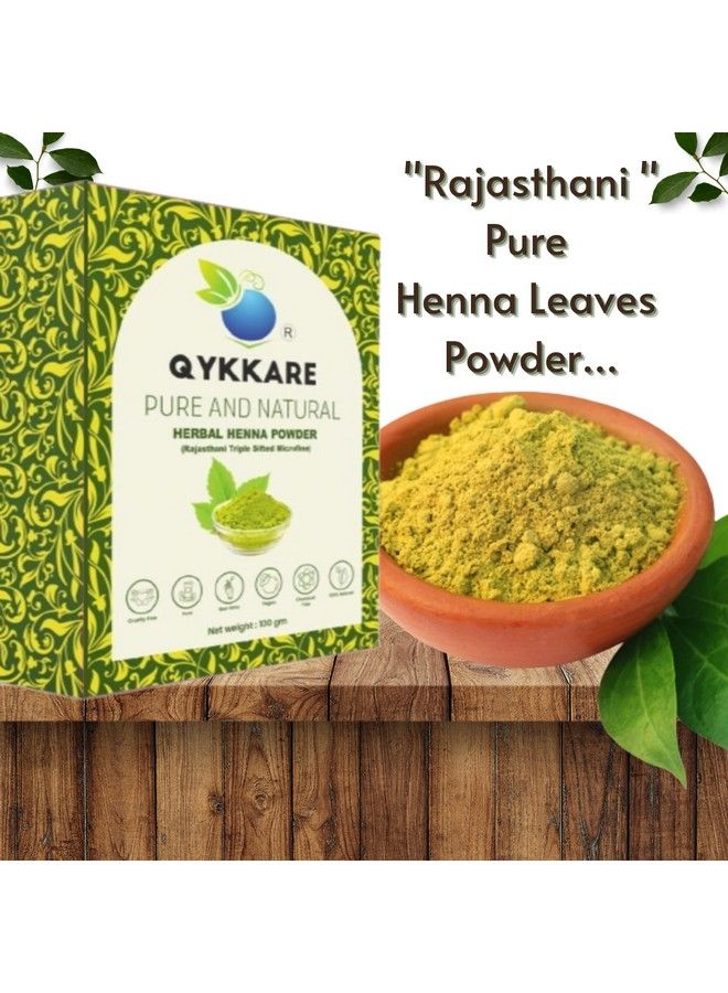 QYKKARE مسحوق الحناء العشبي ثلاثي النخل ناعم جداً عبوة من 4 (400 جرام) - Image 3