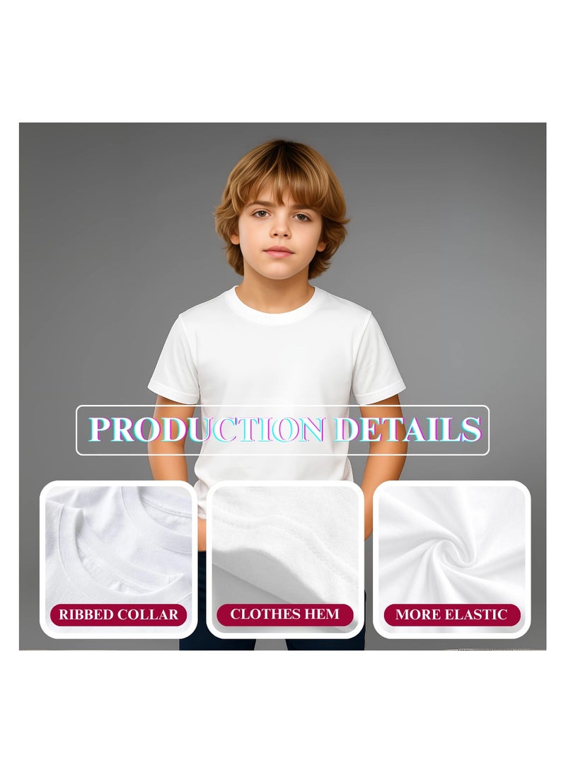 PRINTSHOP4ME Kids T-shirt 5 Packs 100% Cotton Short Sleeve Round Neck T-shirt - Plain T-shirt for Boys and Girls Unisex Tshirt - Kids Combo Pack - Image 3