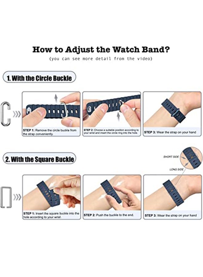 1 Piece Apple Watch  Band 49mm 45mm 44mm 42mm Soft Silicone Loop Strap For iWatch Series Ultra/8/7/SE/6/5/4/3/2/1 Blue - Image 3