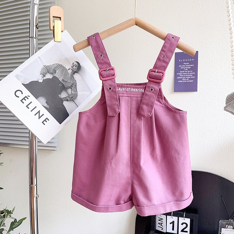 A generation of girls casual suit summer new Korean version of children's vest suspenders two-piece TX361 - Image 1