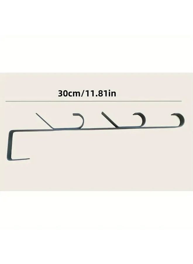رف 5 رمادي للتعليق على الباب للمعاطف والقبعات والحقائب لتوفير مساحة التخزين - Image 5