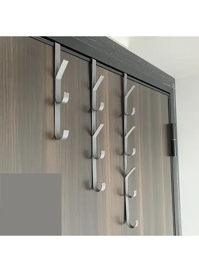 رف 5 رمادي للتعليق على الباب للمعاطف والقبعات والحقائب لتوفير مساحة التخزين - Image 2