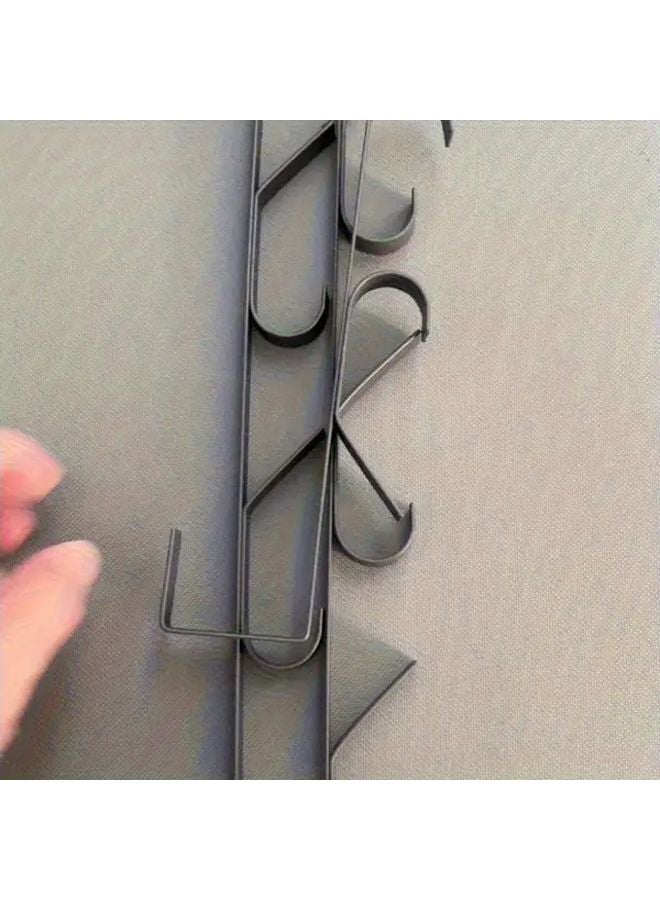 رف 5 رمادي للتعليق على الباب للمعاطف والقبعات والحقائب لتوفير مساحة التخزين - Image 4