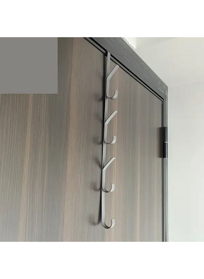 رف 5 رمادي للتعليق على الباب للمعاطف والقبعات والحقائب لتوفير مساحة التخزين - Image 3