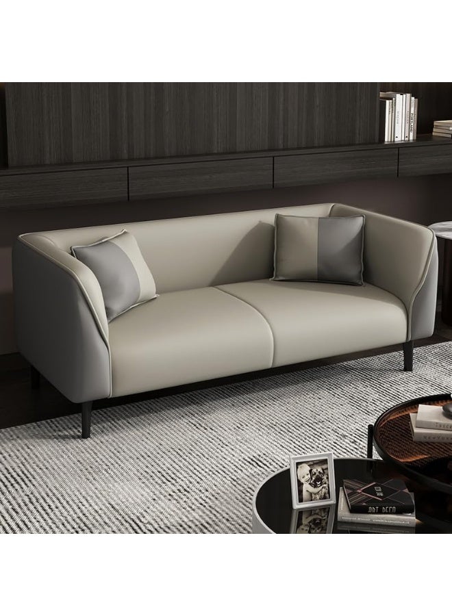 Comfynest Comfynest Contemporary Faux Leather Tuxedo Sofa  - Image 1