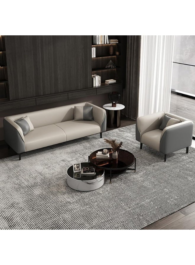 Comfynest Comfynest Contemporary Faux Leather Tuxedo Sofa  - Image 2