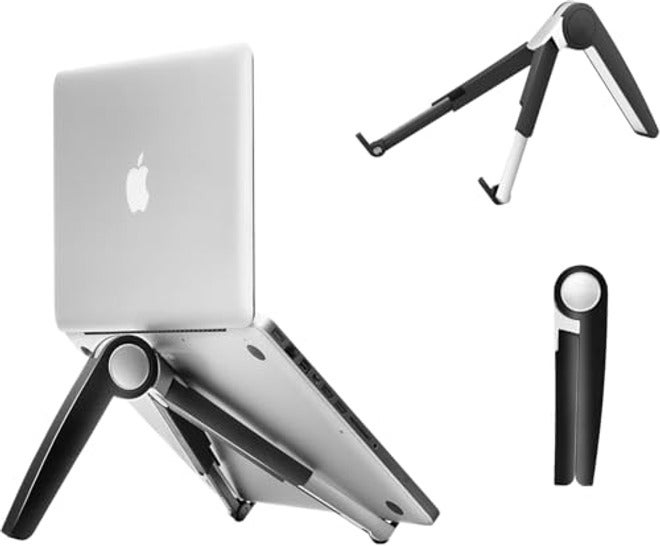Adjustable Foldable Aluminum Laptop Stand - Lightweight Portable Riser for Desk, Flat Folding for Storage & Travel