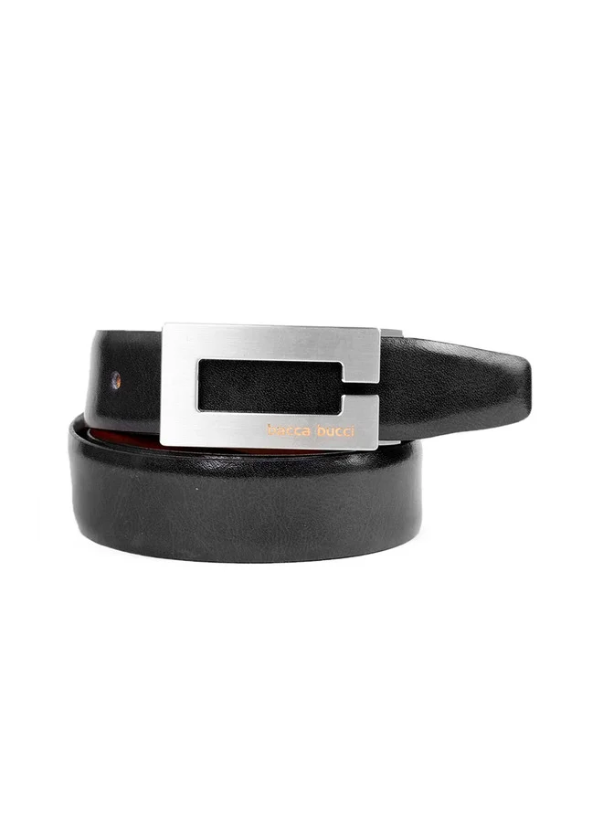 Bacca Bucci  Men's Black & Brown Reversible Solid Leather Belt for Men | Best Price UAE