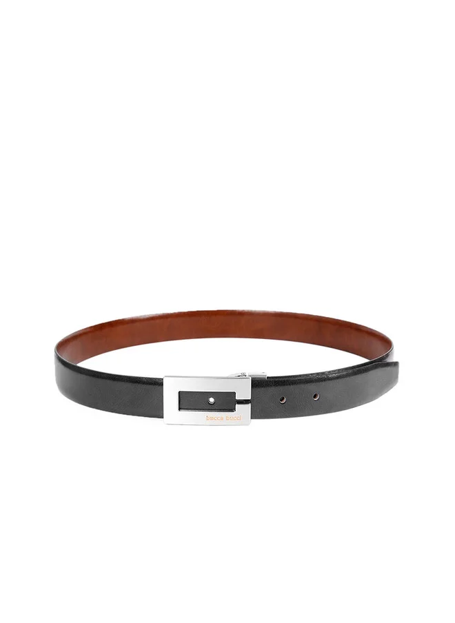 Bacca Bucci  Men's Black & Brown Reversible Solid Leather Belt for Men | Best Price UAE