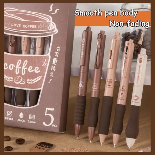 PARTEET Gel Pens for Writing, 5 Pcs Gel Pen with Comfortable and soft Grip for Smooth Writing, Kawaii Pens, Stationery for School & Office, Birthday Return Gift for Kids - Image 5