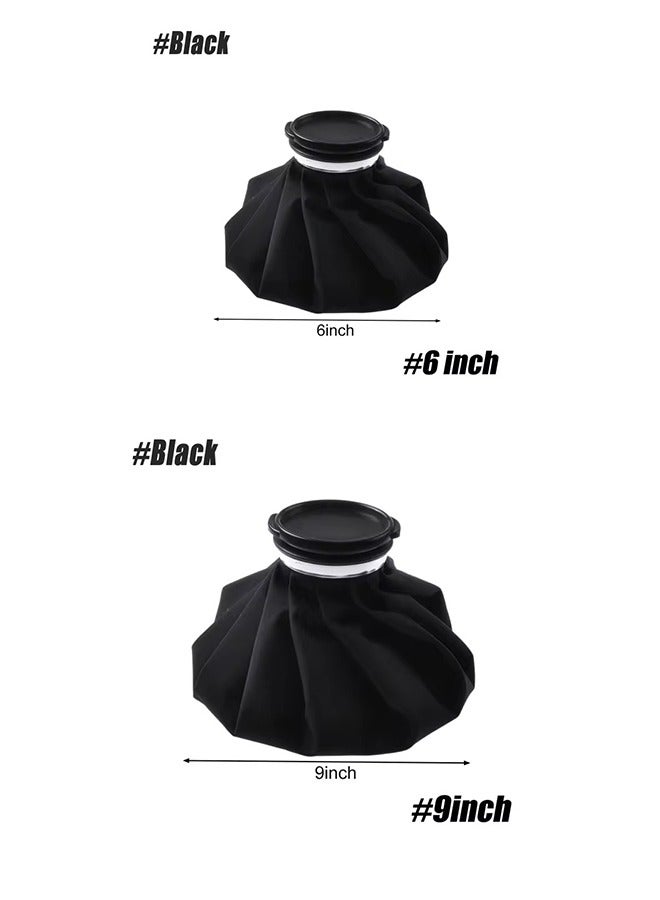 3-Piece Reusable Ice Pack Cold Hot Water Compress Bag, Kids Teenagers Adults Sport Injuries Swelling ,Menstrual,Teeth Headaches(Black 6"/9"Warp,1 Bandage) - Image 4