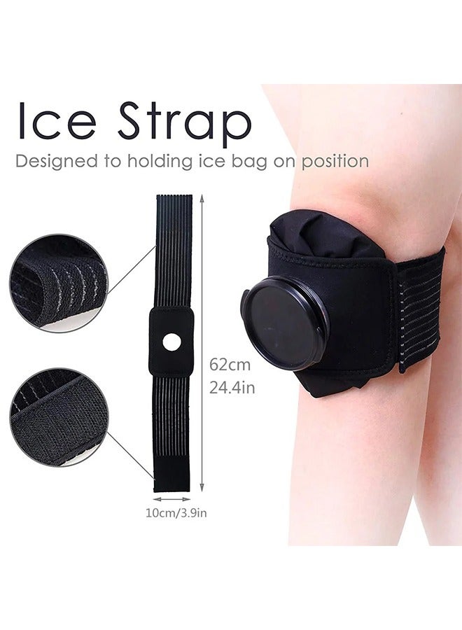 3-Piece Reusable Ice Pack Cold Hot Water Compress Bag, Kids Teenagers Adults Sport Injuries Swelling ,Menstrual,Teeth Headaches(Black 6"/9"Warp,1 Bandage) - Image 3