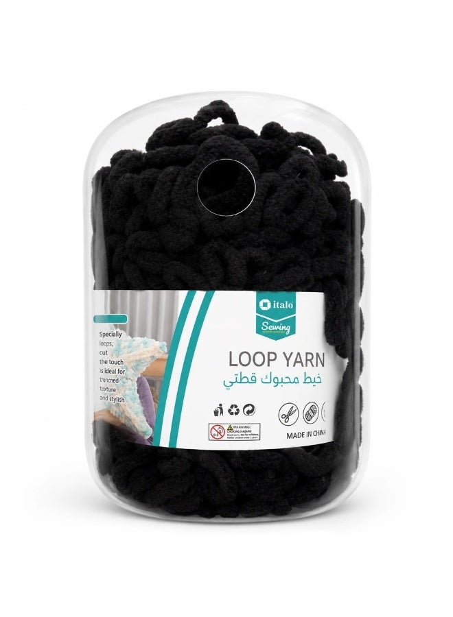 Italo Black Loop Yarn- Black
