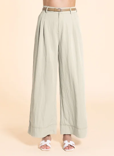 شايبس WIDE-LEG LINEN BLEND TROUSERS