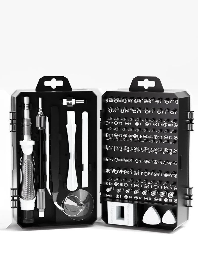 115-in-1 Precision Screwdriver Set, Durable Mini Professional Magnetic Repair Tool Kit, Small Screwdriver for Phone, Computer, Watch, Laptop, Macbook, Eyeglass Black&White - Image 1