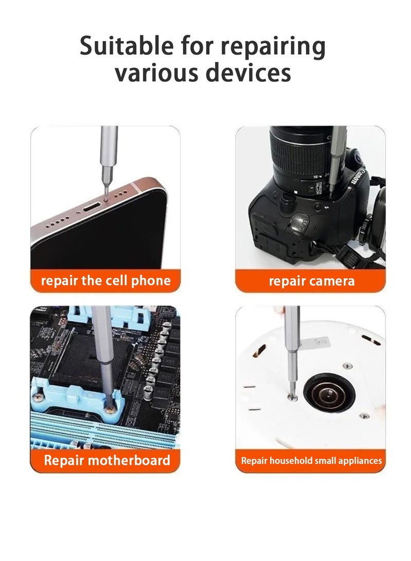 115-in-1 Precision Screwdriver Set, Durable Mini Professional Magnetic Repair Tool Kit, Small Screwdriver for Phone, Computer, Watch, Laptop, Macbook, Eyeglass Black&White - Image 5