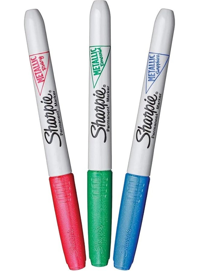 شاربي اقلام ماركر ثابتة من شاربي بطرف رفيع، الوان متنوعة، 3 قطع، متعدد الألوان - Image 5
