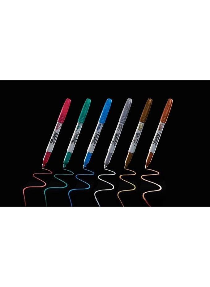 شاربي اقلام ماركر ثابتة من شاربي بطرف رفيع، الوان متنوعة، 3 قطع، متعدد الألوان - Image 2