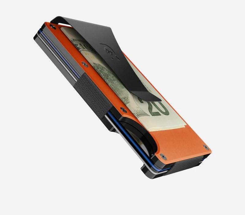 The Ridge Ridge Wallet for Men - Slim Minimalist Compact Wallet and Card Holder, RFID Protected Front Pocket Wallets for Men with Integrated Money Clip (Basecamp Orange) - Image 4